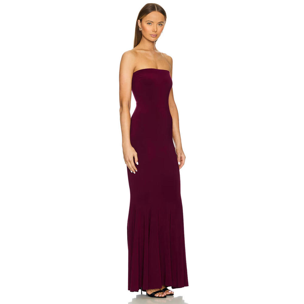 Norma Kamali x REVOLVE Strapless Fishtail Gown plum size XS NWT $375msrp - Picture 2 of 7